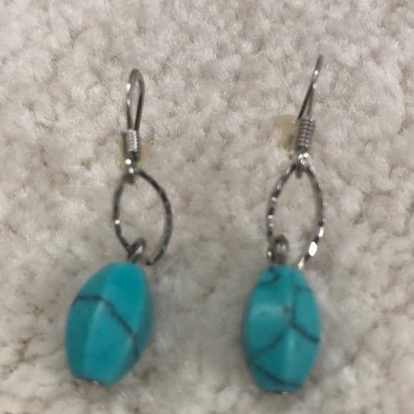 Turquoise Droplet Earrings - Picture 3 of 3